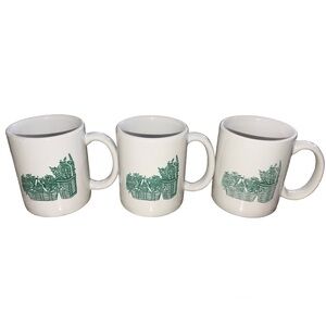 Longaberger Basket Mugs Set of 3 Vintage Made in USA Consultant Gift Coffee Cups